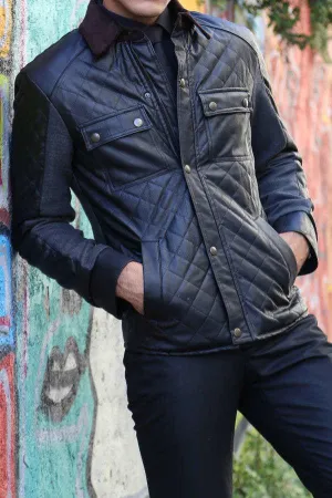 15535 Black Leather Look Jacket