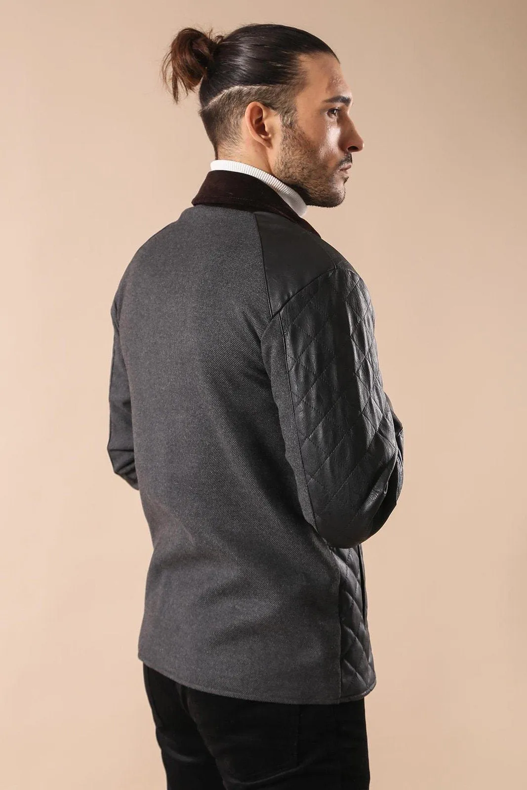 15535 Black Leather Look Jacket