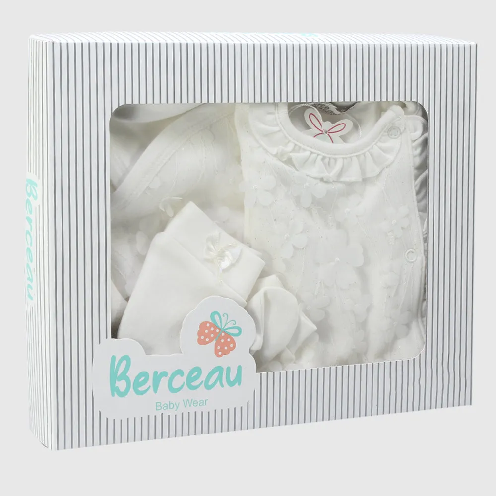 4-Piece White Baby Layette Set
