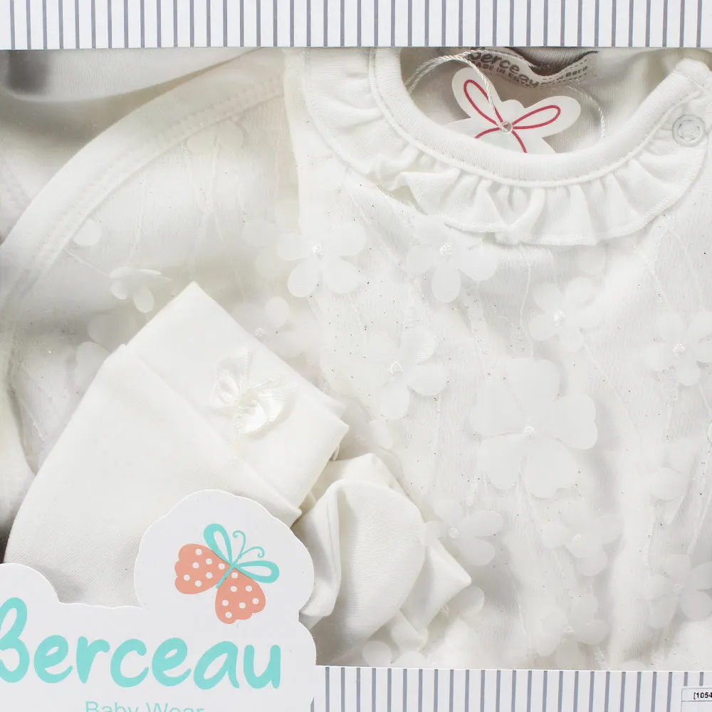 4-Piece White Baby Layette Set