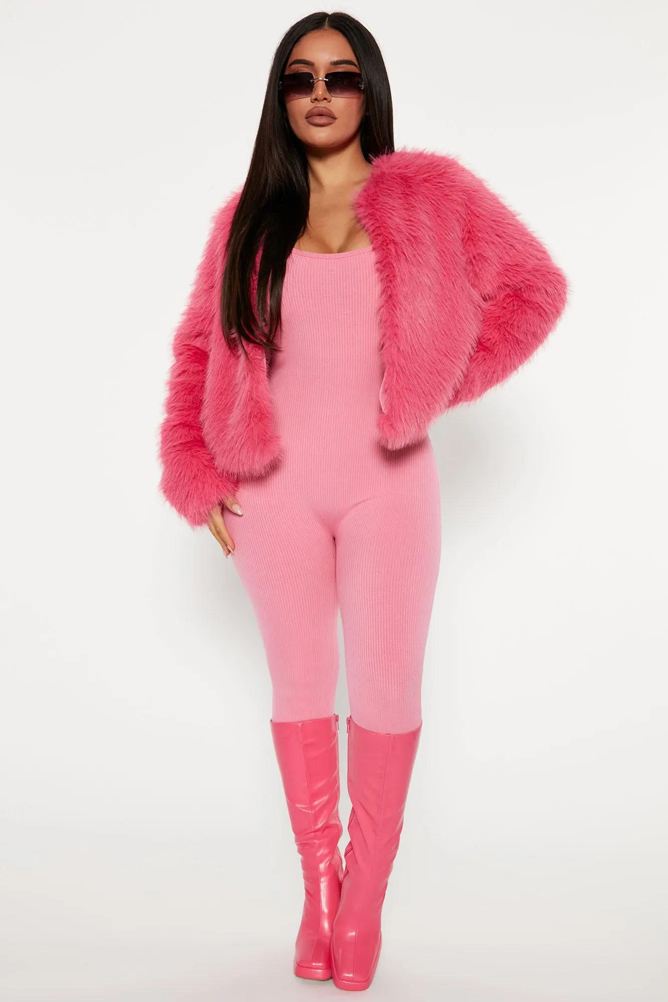 Always Together Faux Fur Jacket - Hot Pink