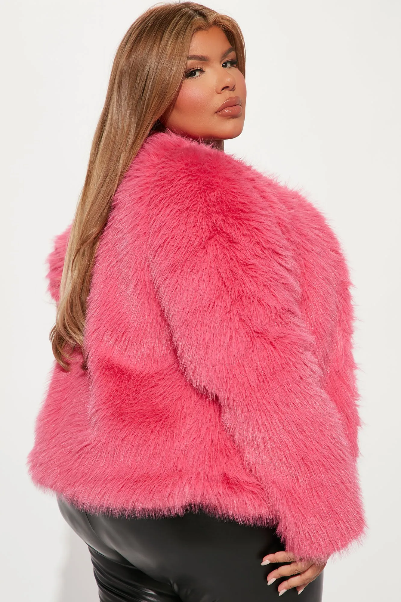 Always Together Faux Fur Jacket - Hot Pink
