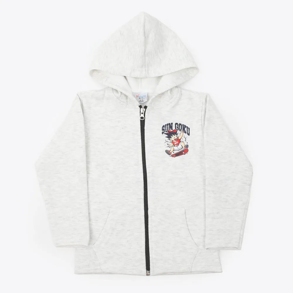Boys Full Sleeves Hoodie - Ash Grey