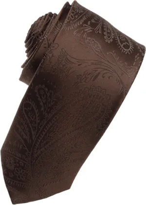 Brown Paisley Tone on Tone Necktie