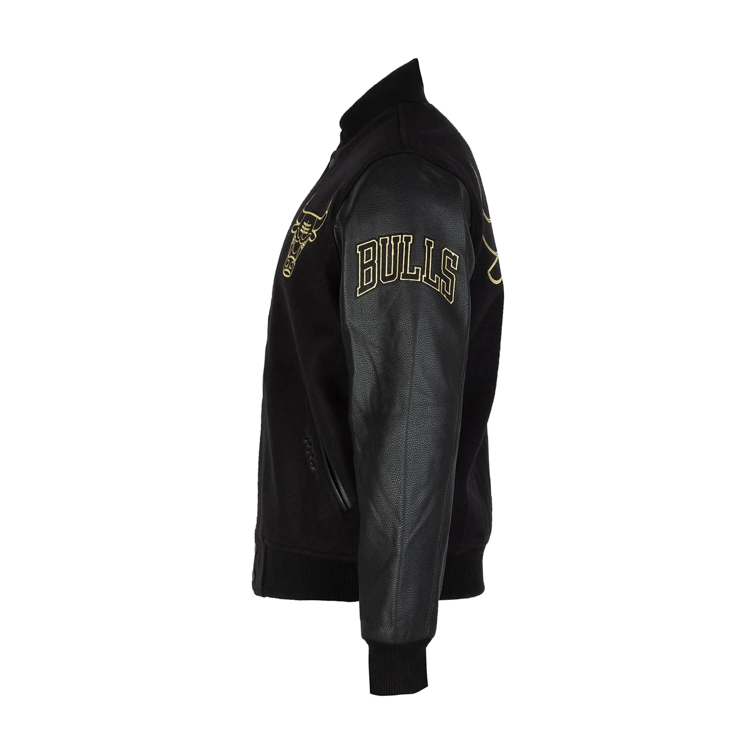 Bulls Black Gold Varsity Jacket - Mens