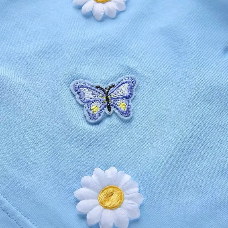 BUTTERFLY FLOWER EMBROIDERYSLING VEST BY22255