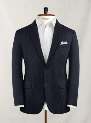 Charles Clayton Iada Blue Stripe Wool Cashmere Jacket
