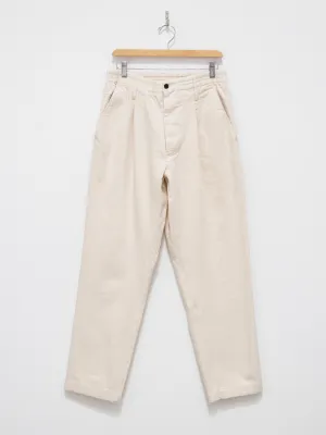Cotton Denim Easy Pants - Off White
