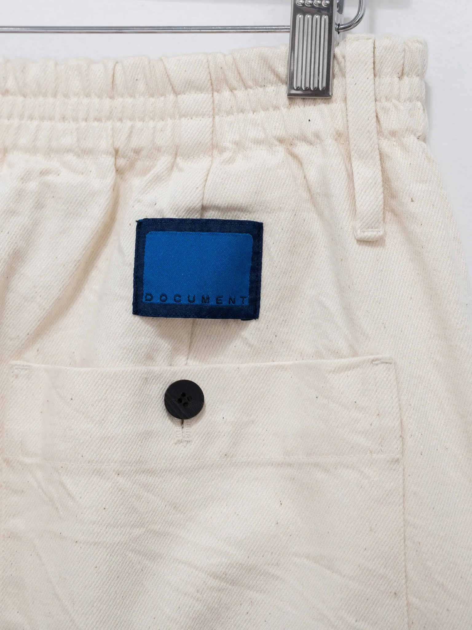 Cotton Denim Easy Pants - Off White