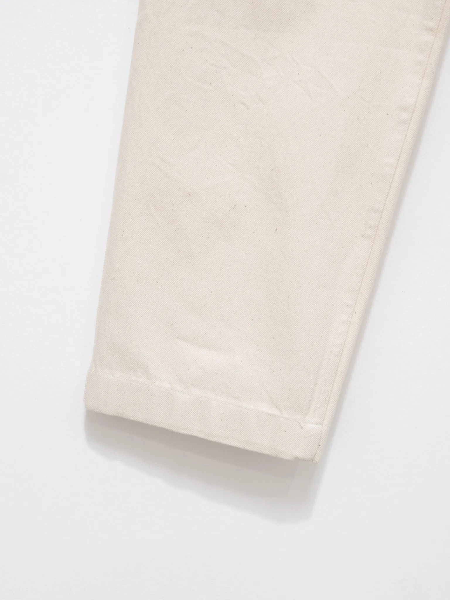 Cotton Denim Easy Pants - Off White