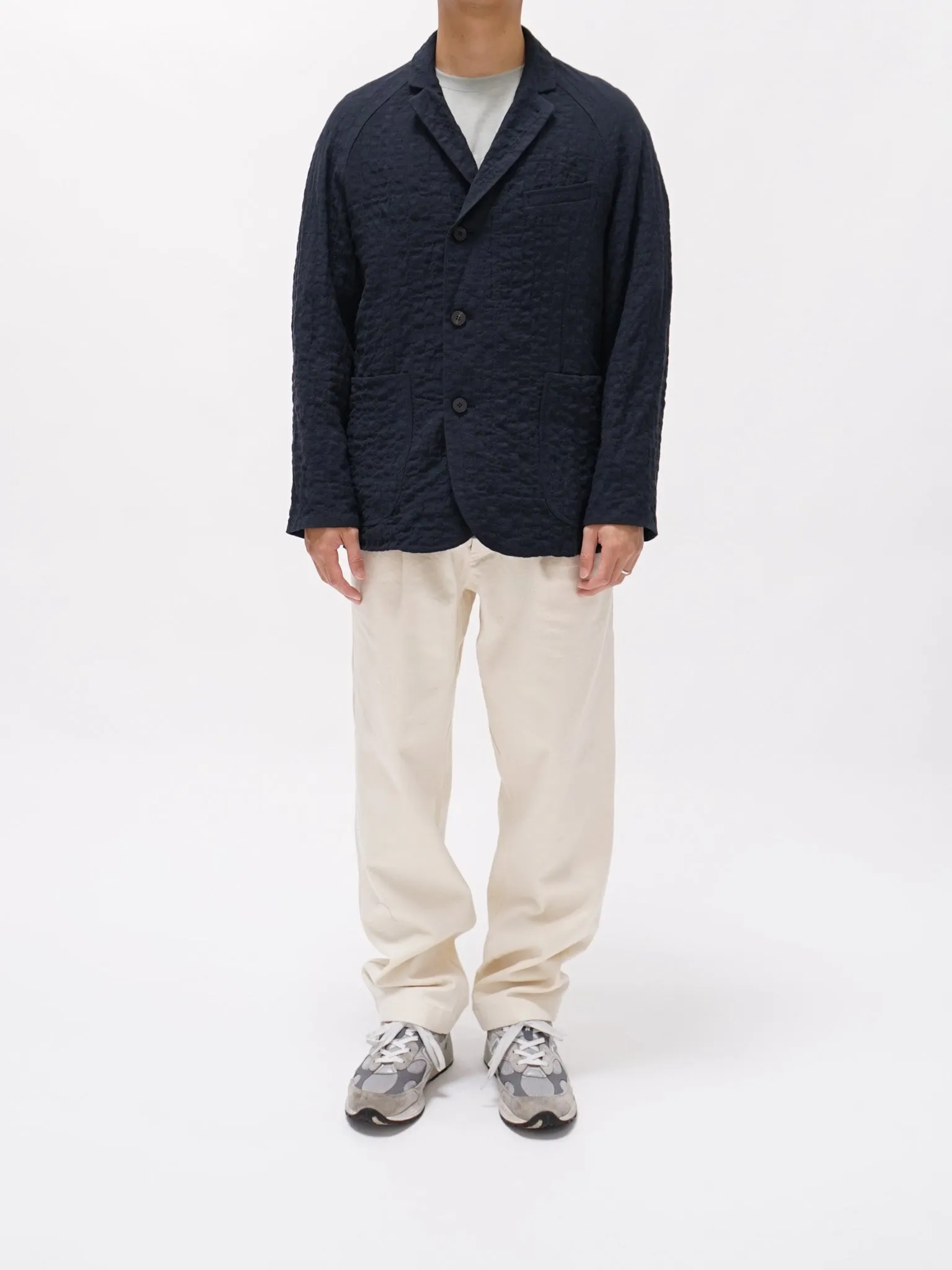 Cotton Denim Easy Pants - Off White