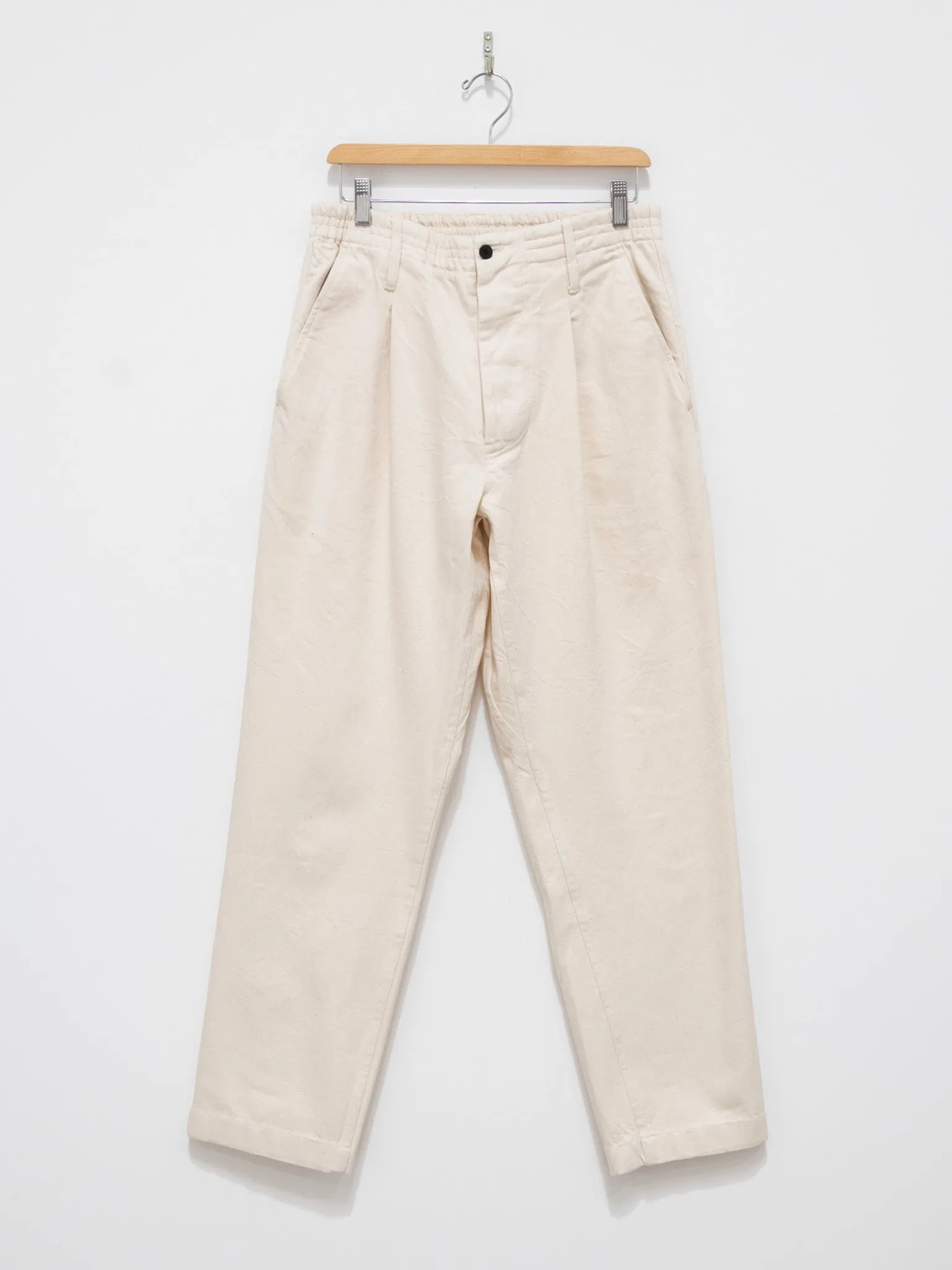 Cotton Denim Easy Pants - Off White
