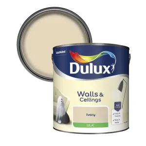 Dulux Silk Emulsion Paint For Walls And Ceilings - Ivory 2.5L