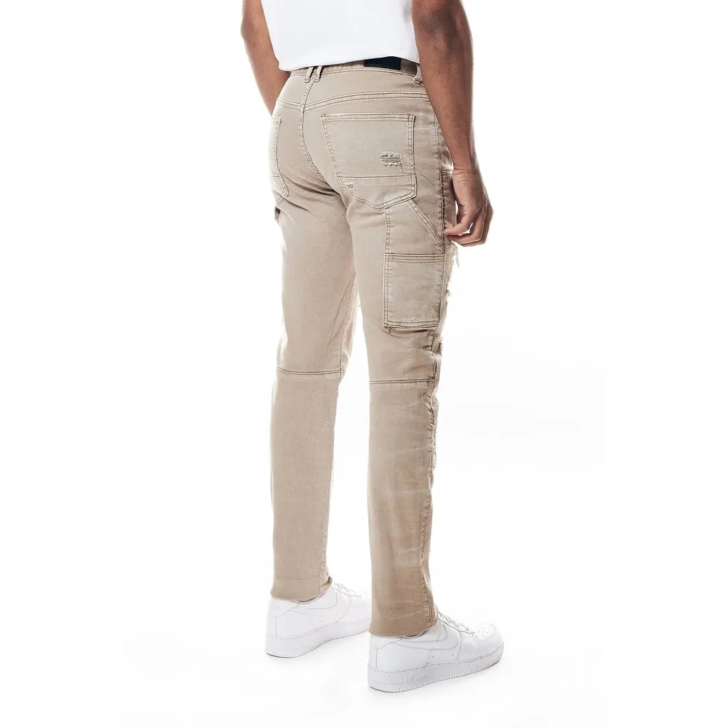 Easy Slim Mixed Media Double Knee Twill Pants