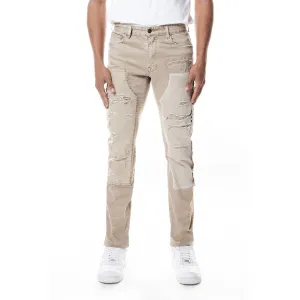 Easy Slim Mixed Media Double Knee Twill Pants