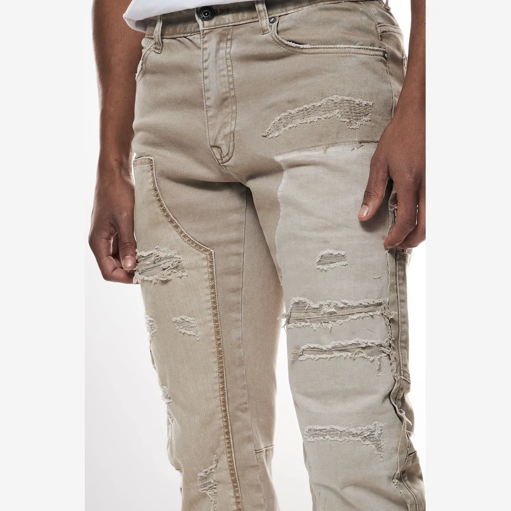 Easy Slim Mixed Media Double Knee Twill Pants