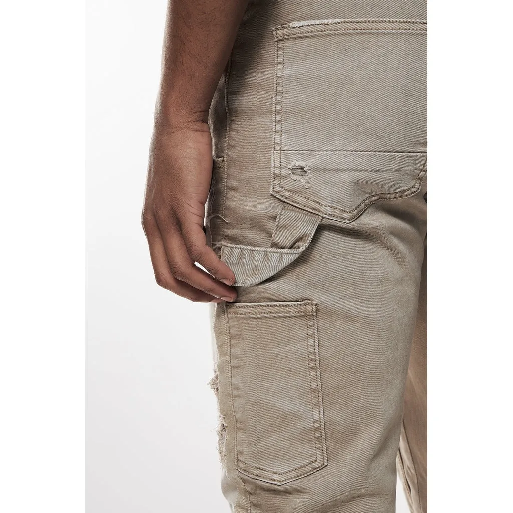Easy Slim Mixed Media Double Knee Twill Pants