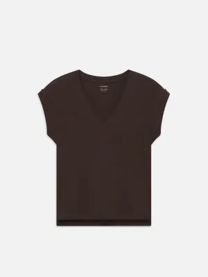 Easy V-Neck Tee -- Chocolate Brown