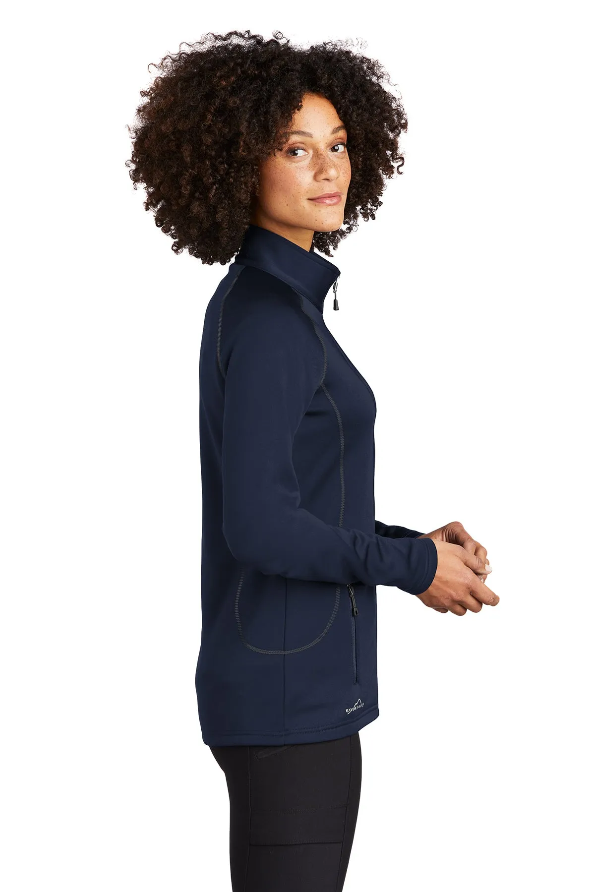 Eddie Bauer Ladies Smooth Fleece Custom Layer Jackets, River Blue Navy