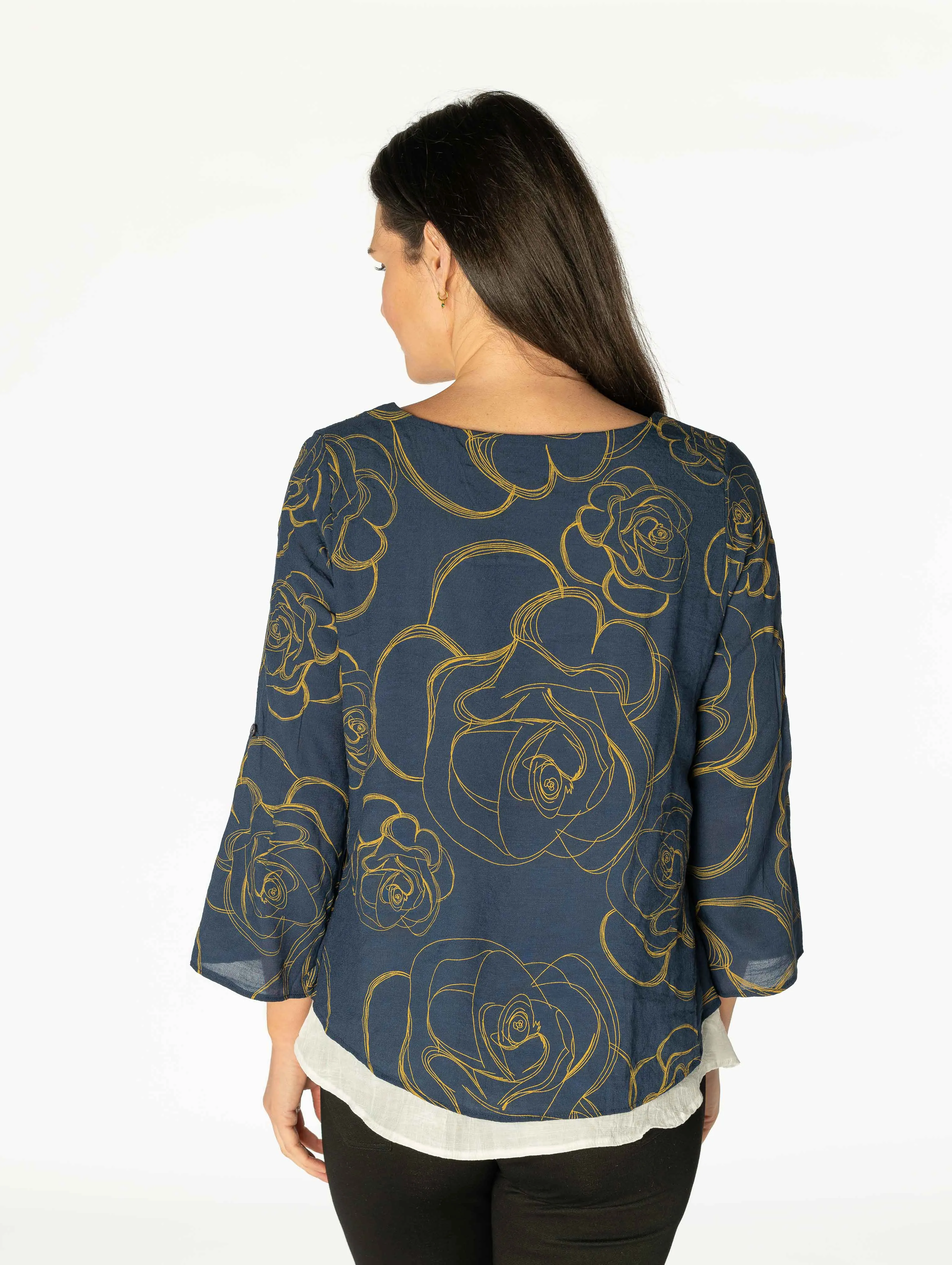 Flower Print layered top TO28501