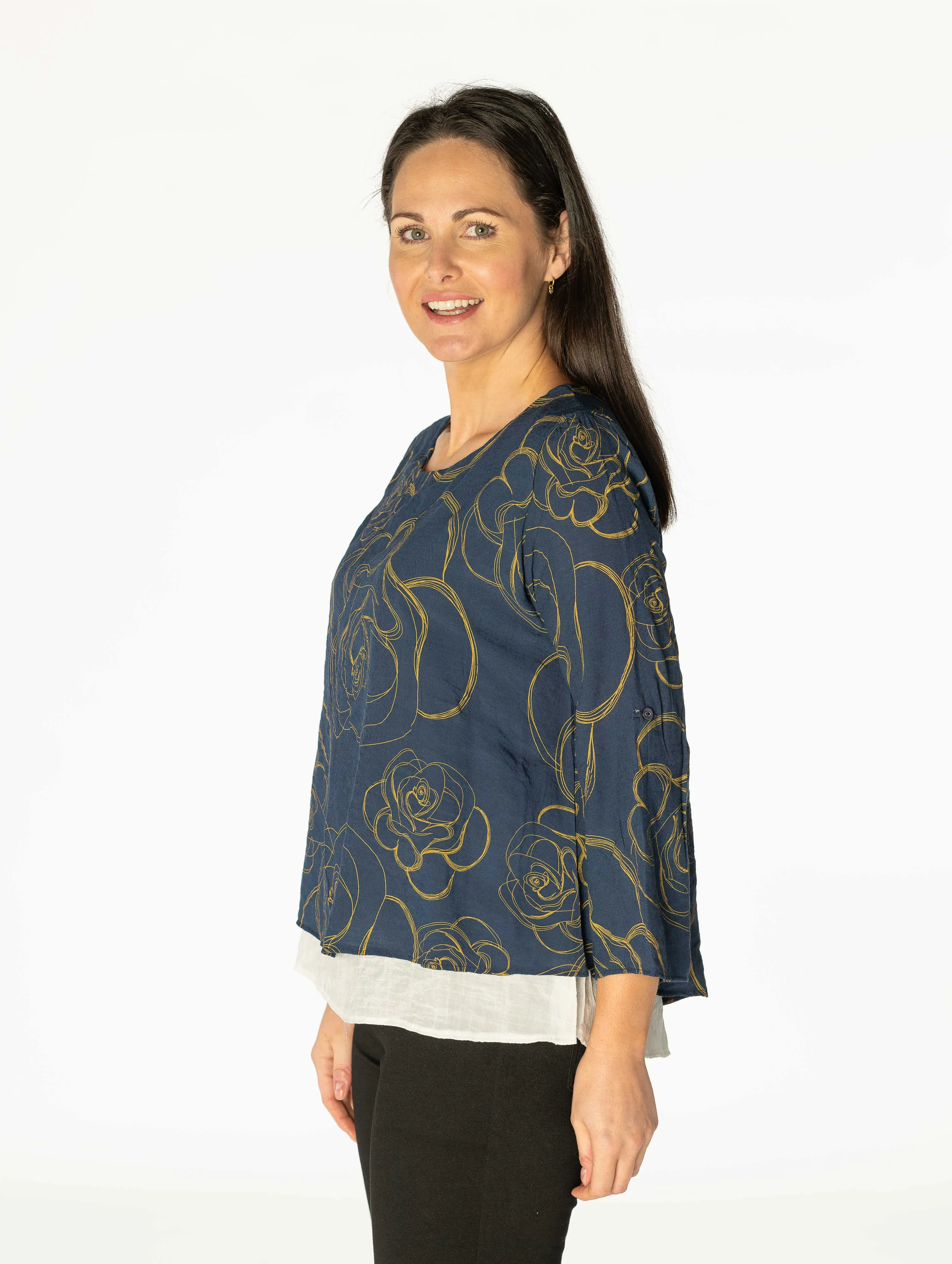 Flower Print layered top TO28501