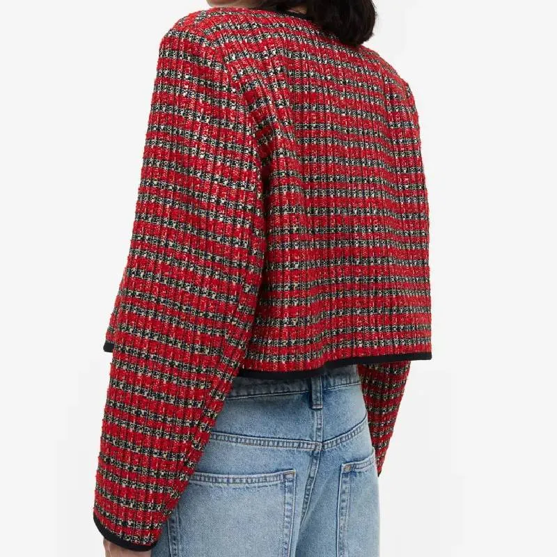 H&M Textured-weave jacket, red