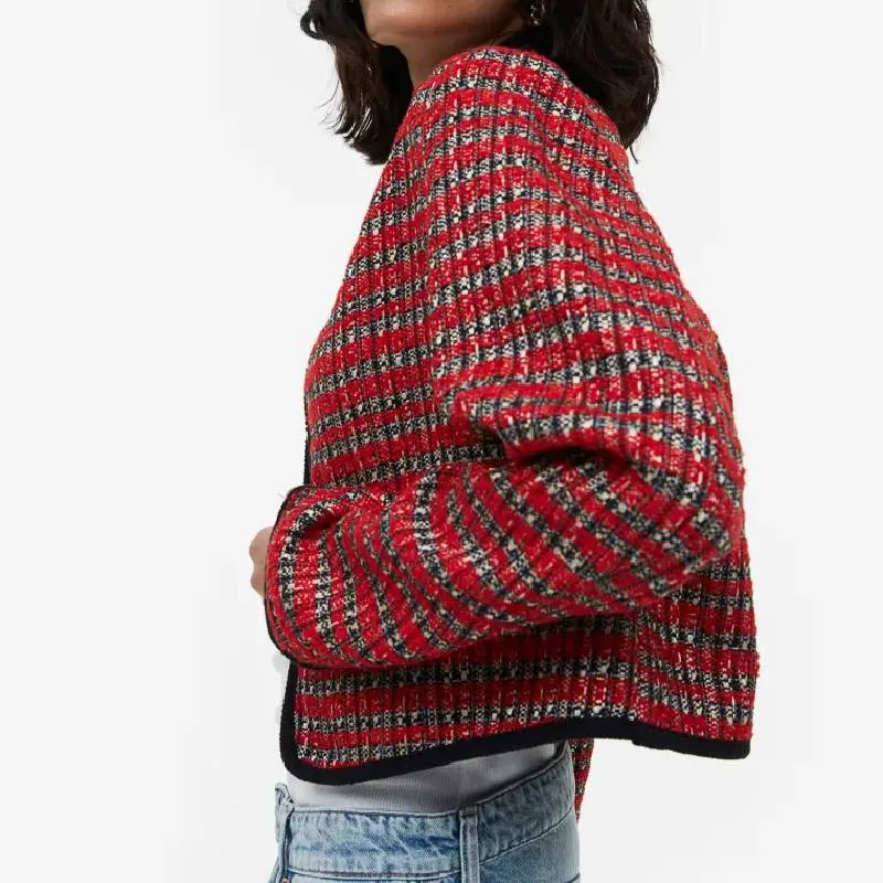 H&M Textured-weave jacket, red