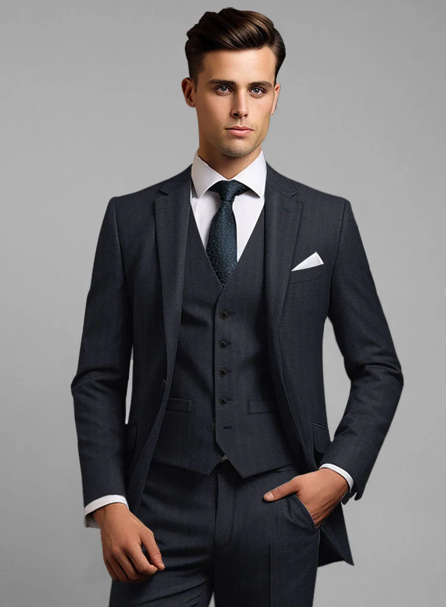 Hardy Minnis Blue Herringbone Wool Jacket