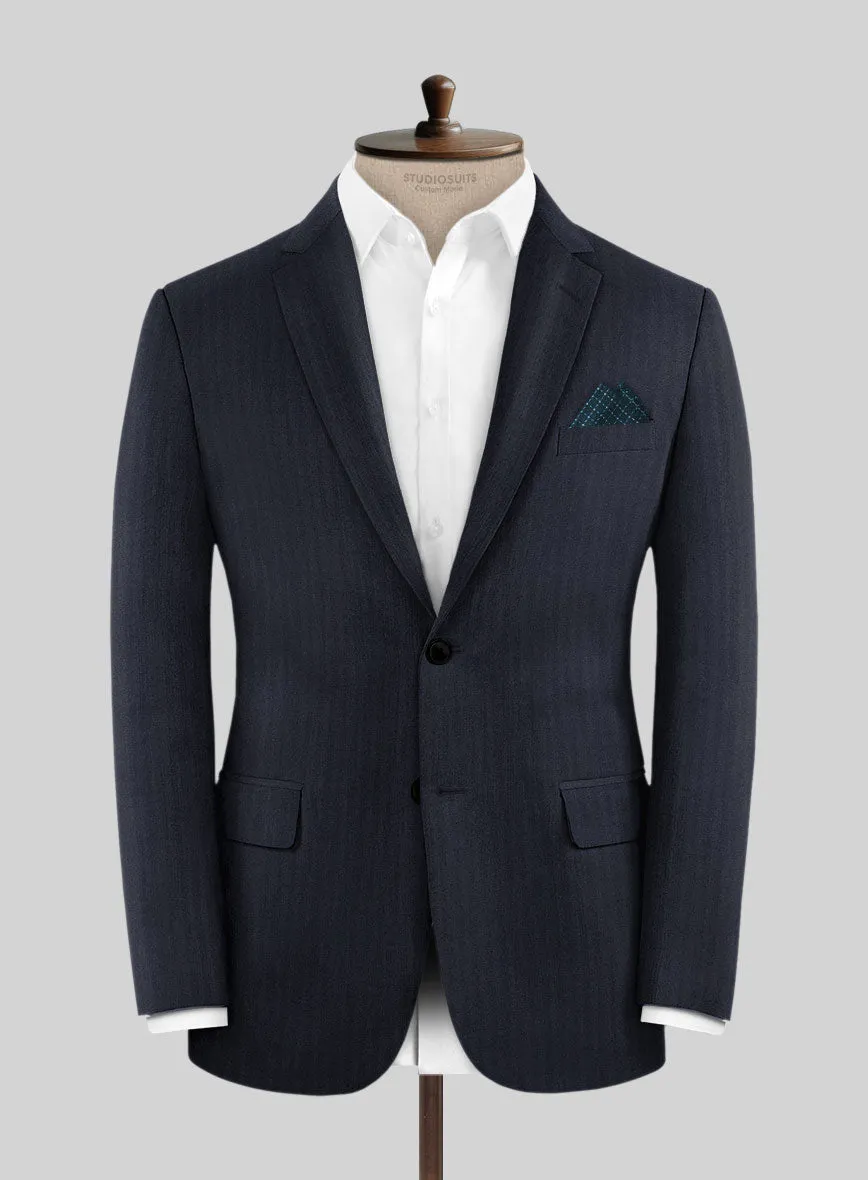 Hardy Minnis Blue Herringbone Wool Jacket