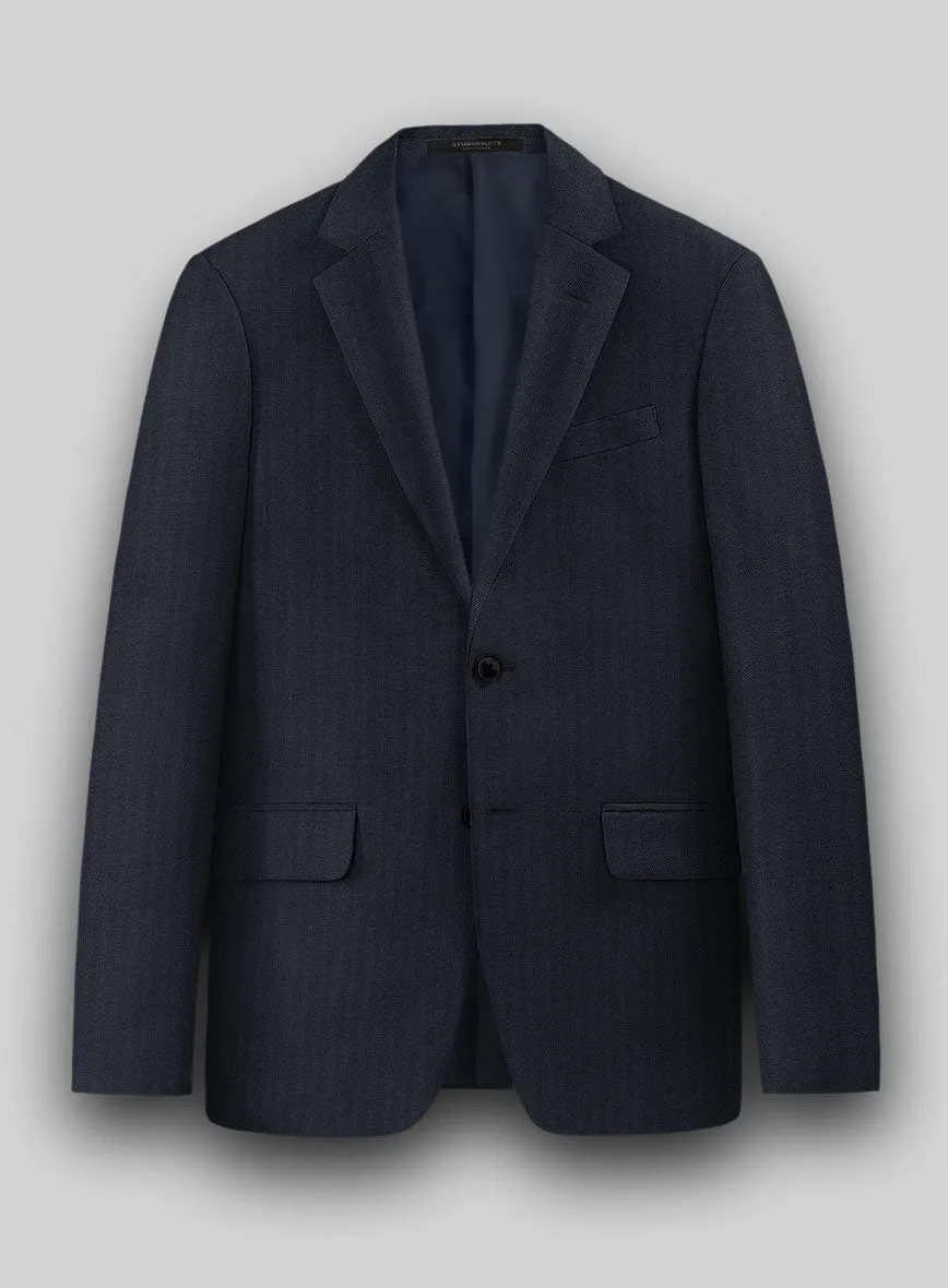 Hardy Minnis Blue Herringbone Wool Jacket