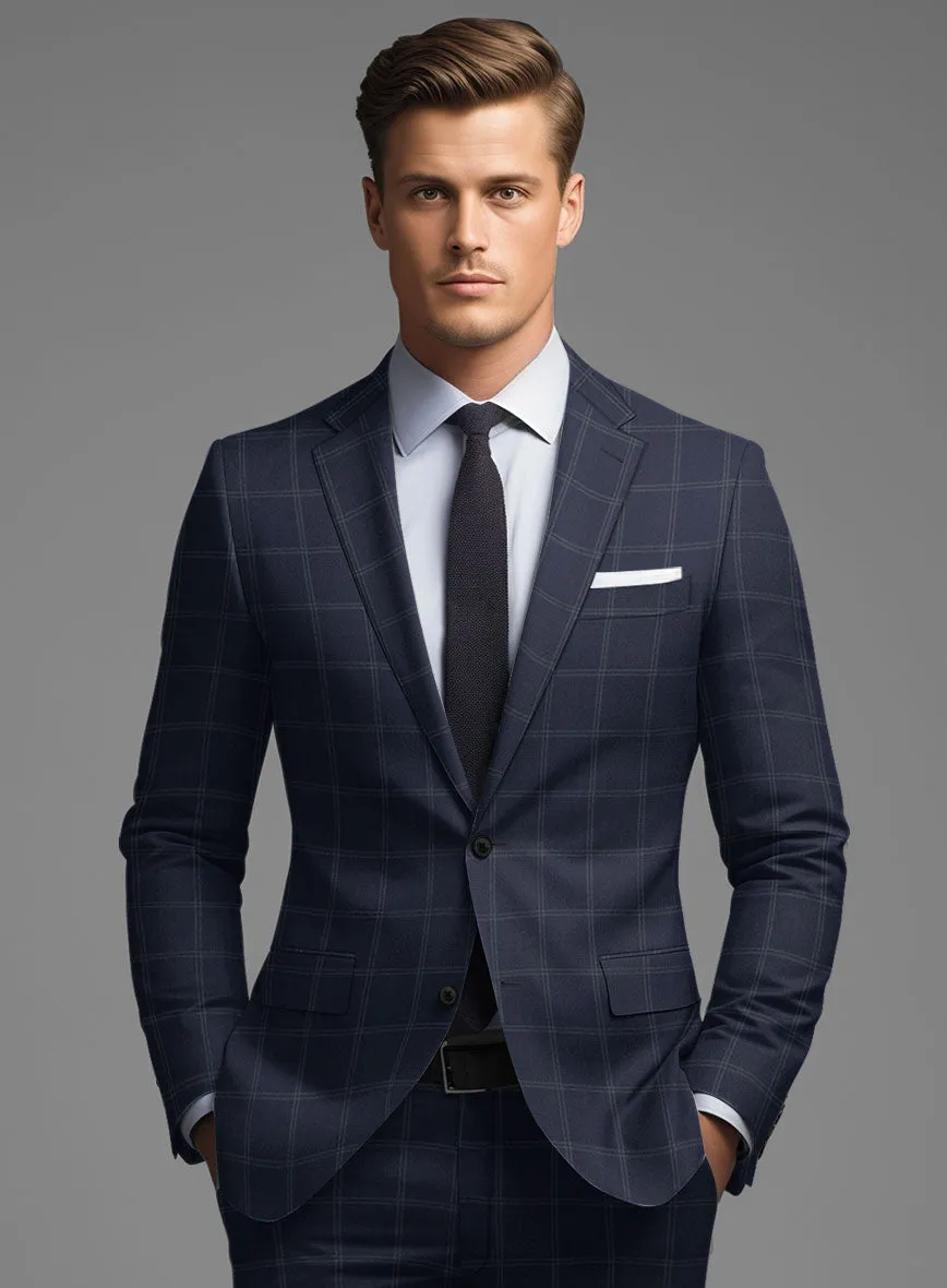 Hardy Minnis Blue Windowpane Wool Jacket