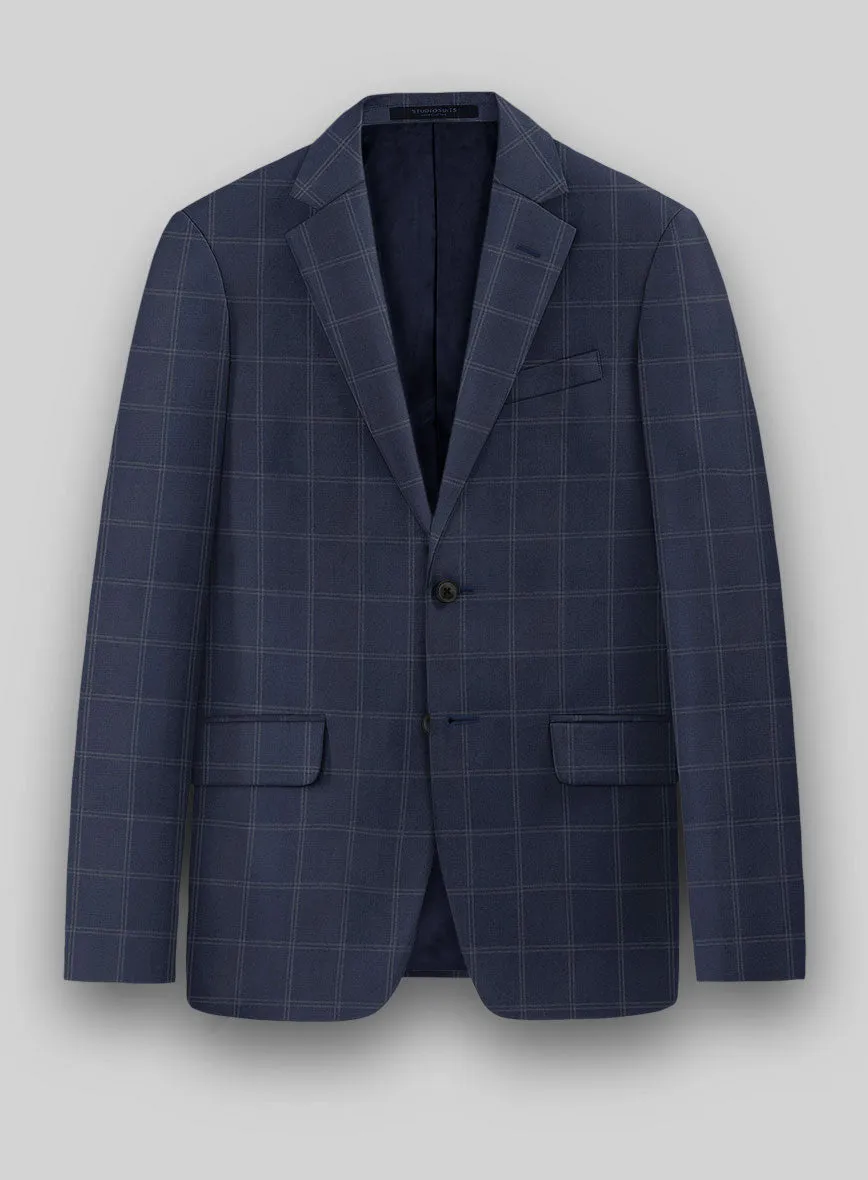 Hardy Minnis Blue Windowpane Wool Jacket