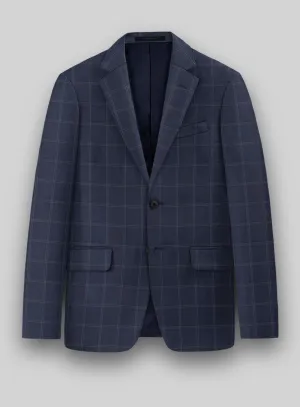 Hardy Minnis Blue Windowpane Wool Jacket