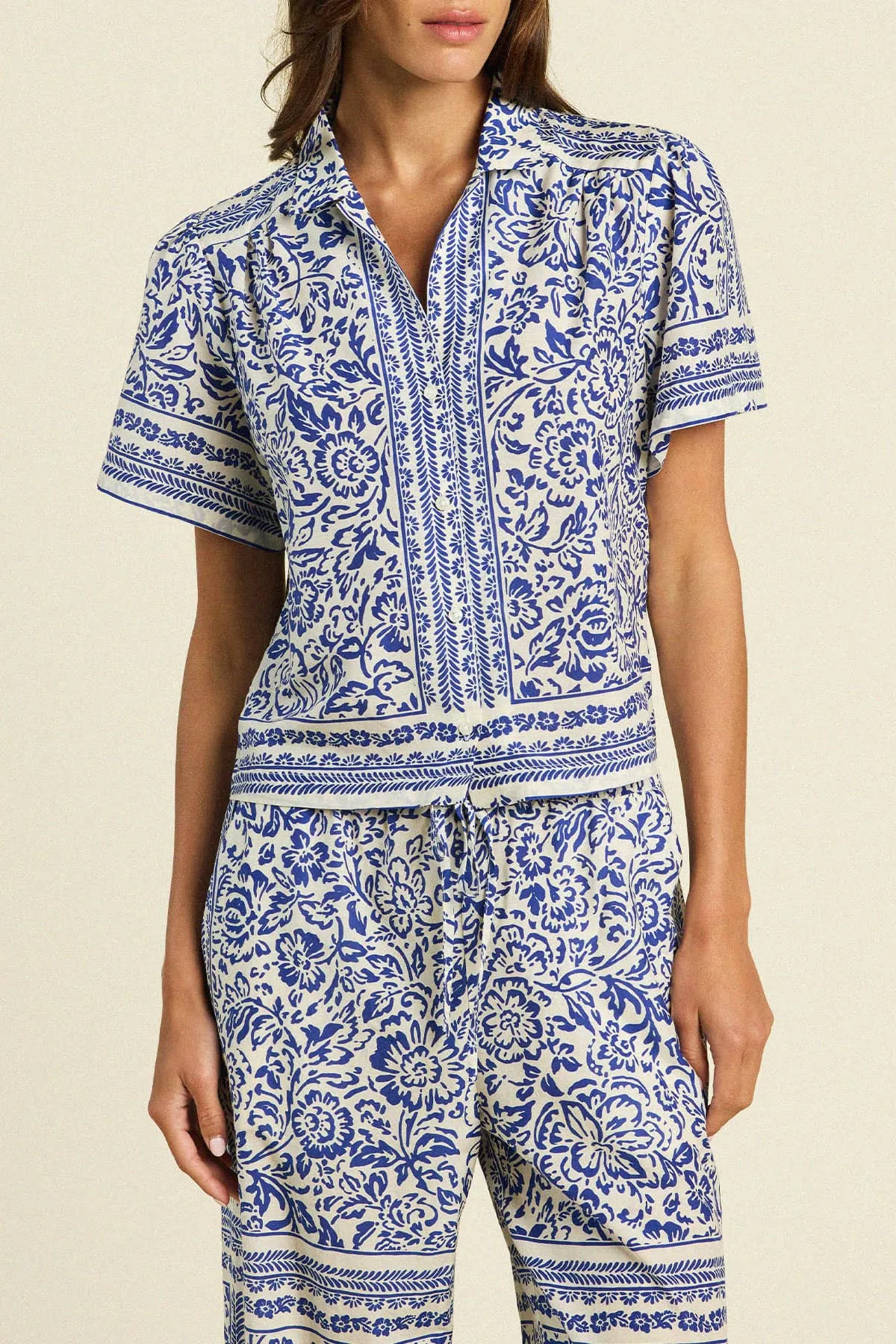 Helene Blouse Hydra Border