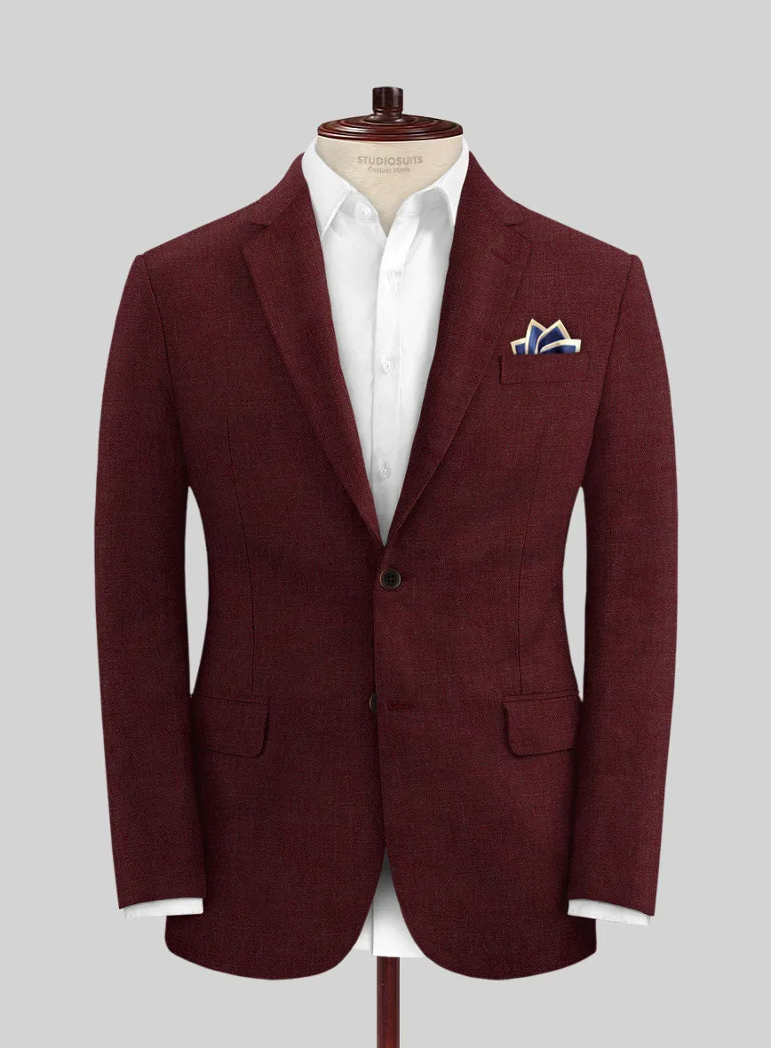Italian Prato Maroon Linen Jacket