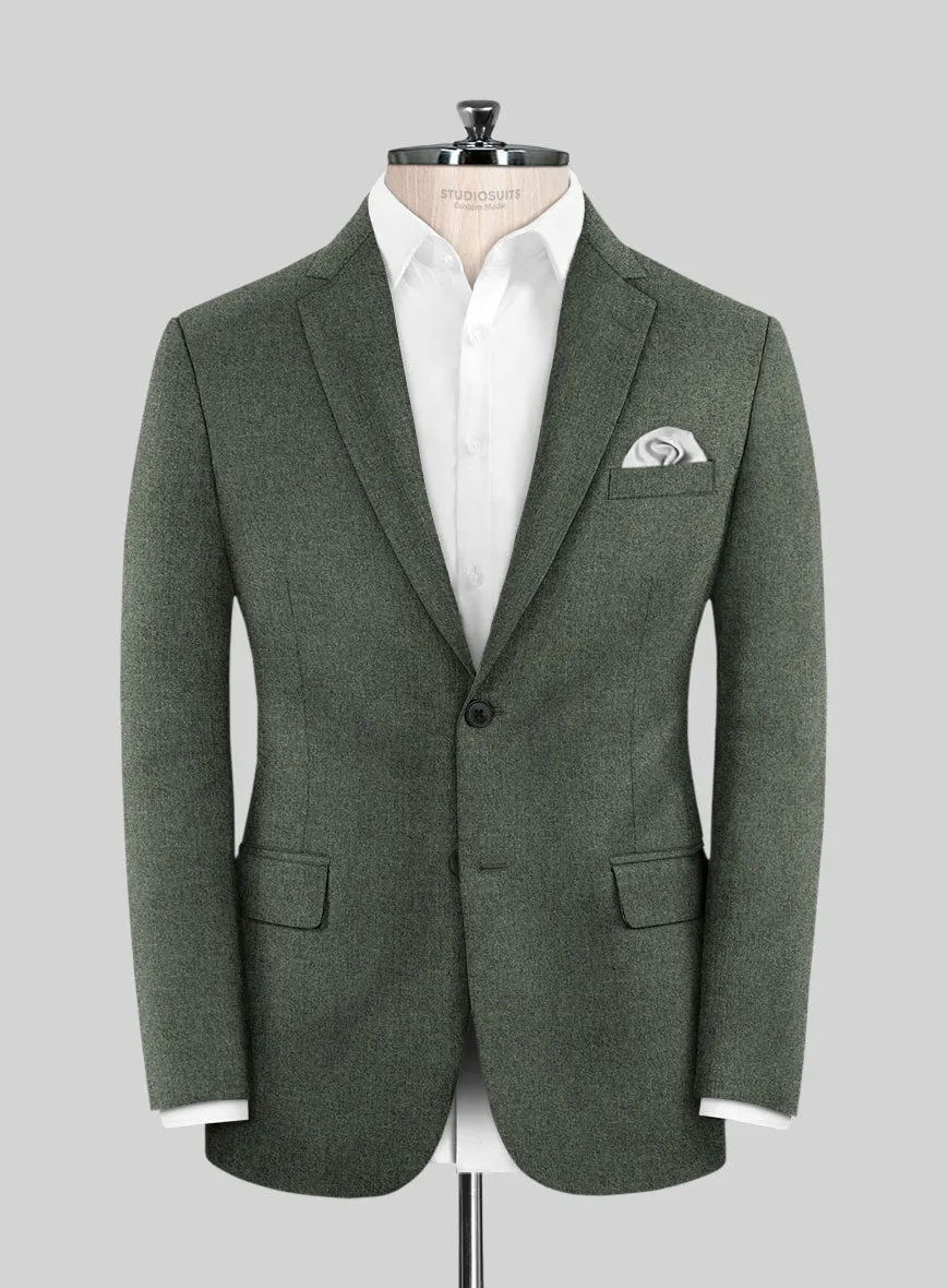 Italian Quelo Green Twill Flannel Jacket