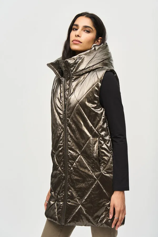 Joseph Ribkoff Hooded Quilted Oversized Vest