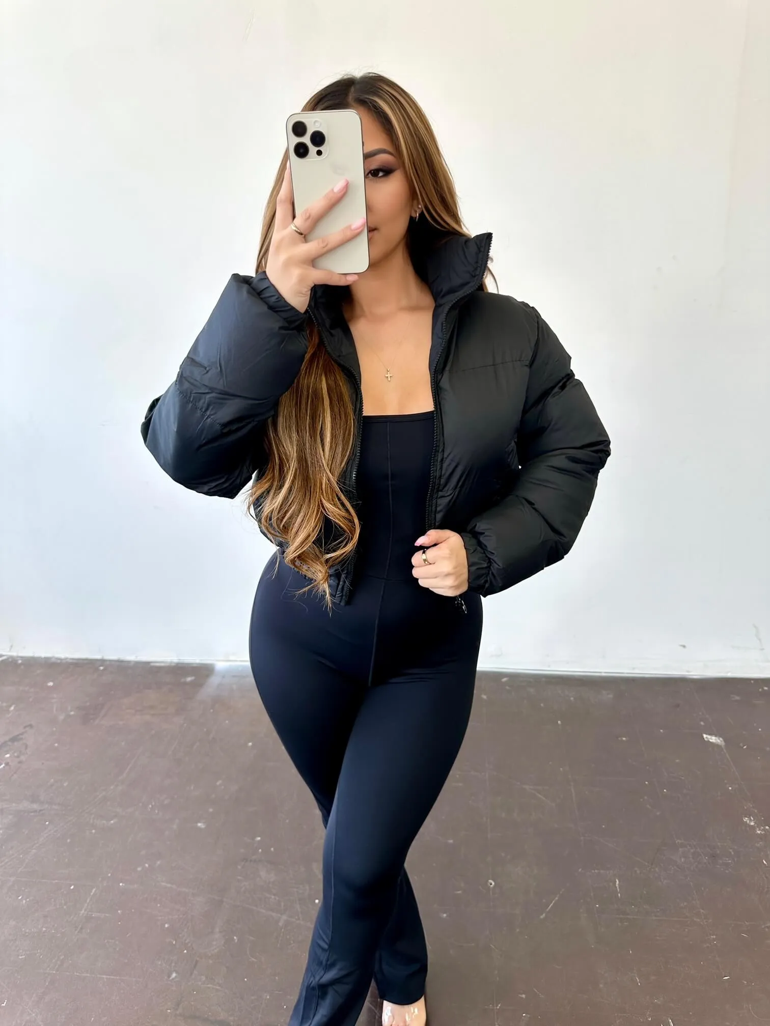 Just Jaded Puffer Jacket (Black)