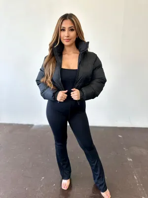 Just Jaded Puffer Jacket (Black)
