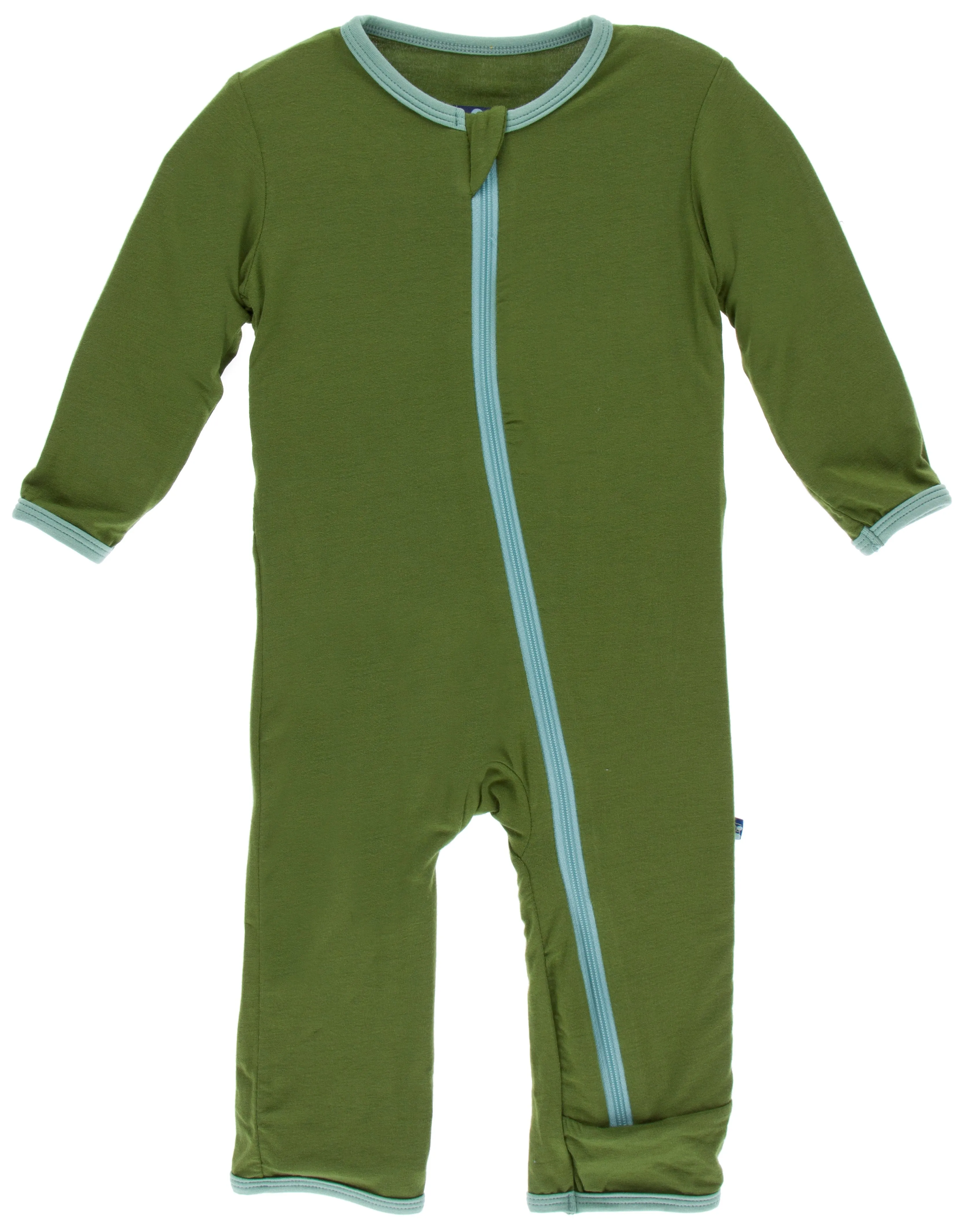 KicKee Pants Moss Sauropods Applique Coverall with Zipper