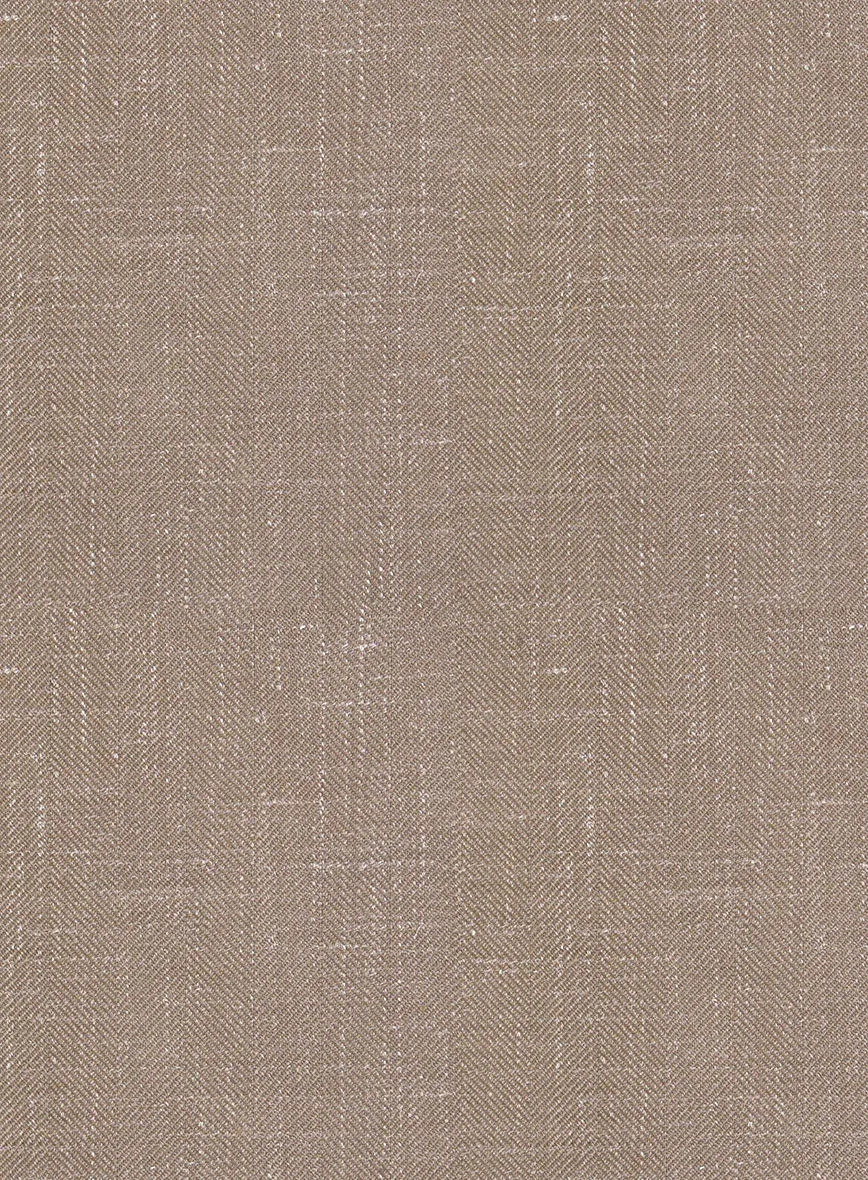 London Loom Brown Herringbone Wool Silk Linen Jacket