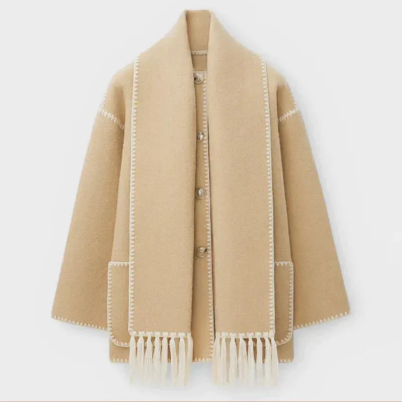 Lucy  - WOOL COAT WITH SCARF