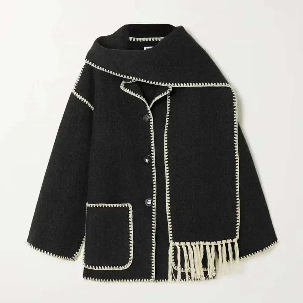 Lucy  - WOOL COAT WITH SCARF
