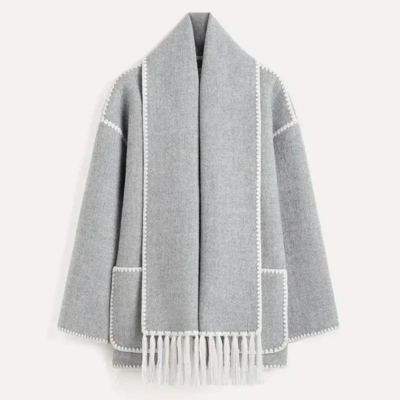 Lucy  - WOOL COAT WITH SCARF