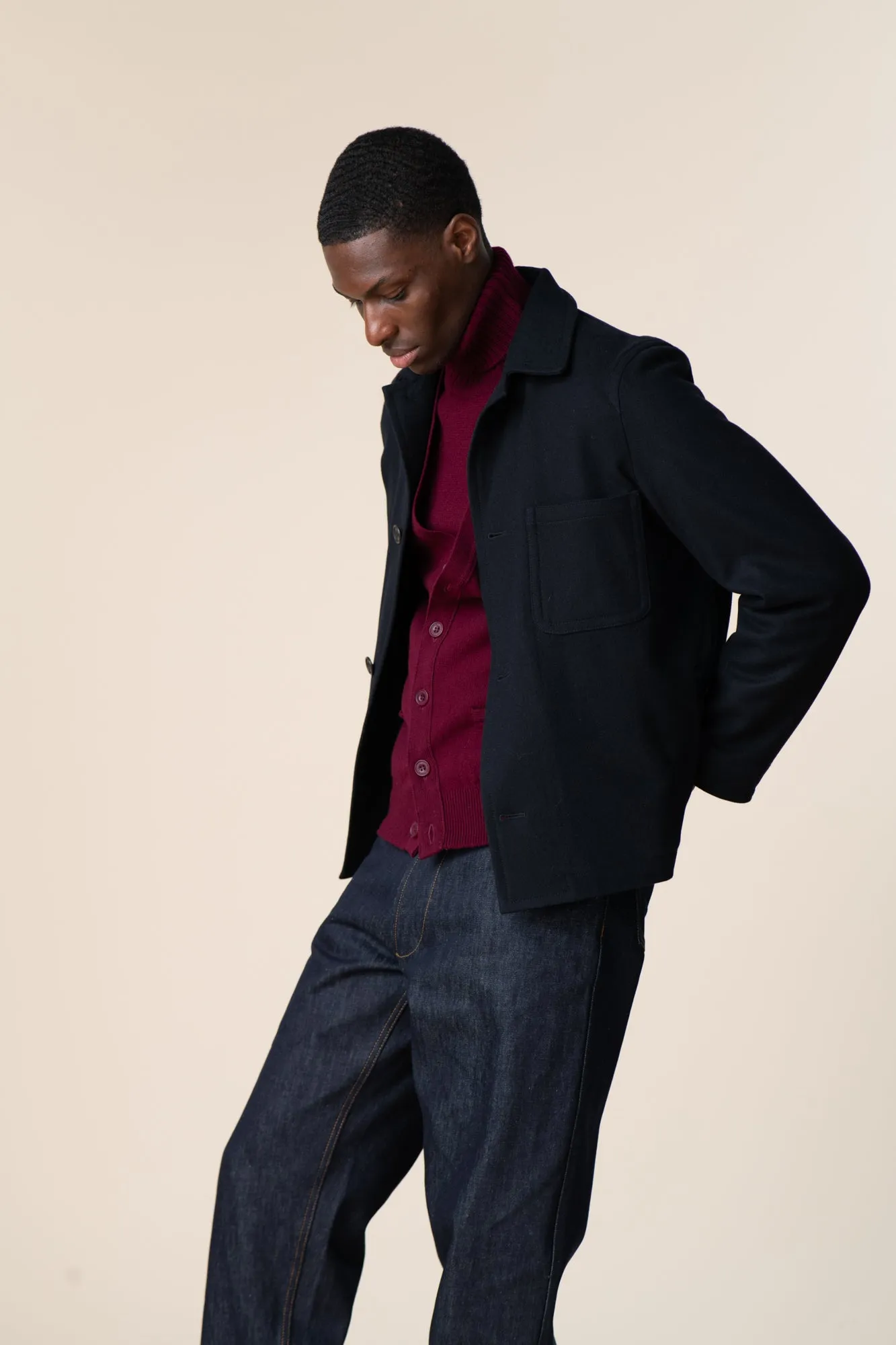 Men's Arthur Wool Chore Jacket - Navy