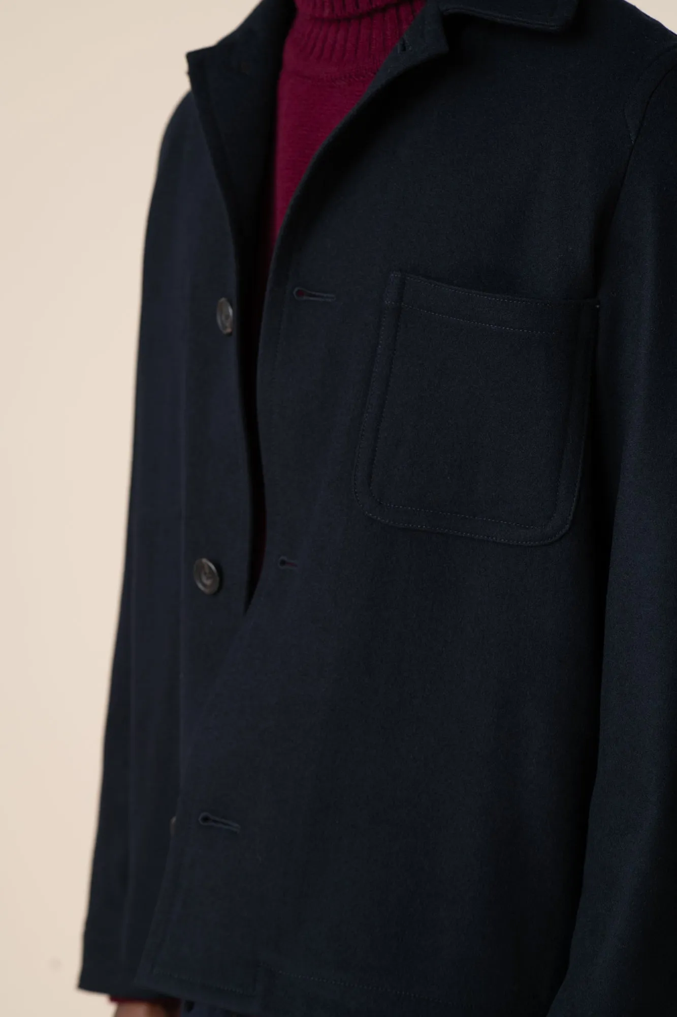 Men's Arthur Wool Chore Jacket - Navy