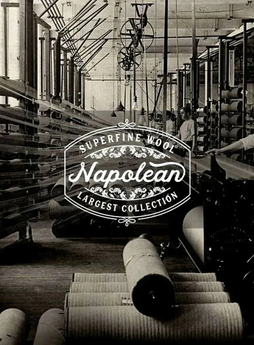 Napolean Cavalry Twill Blue Wool Tuxedo Jacket