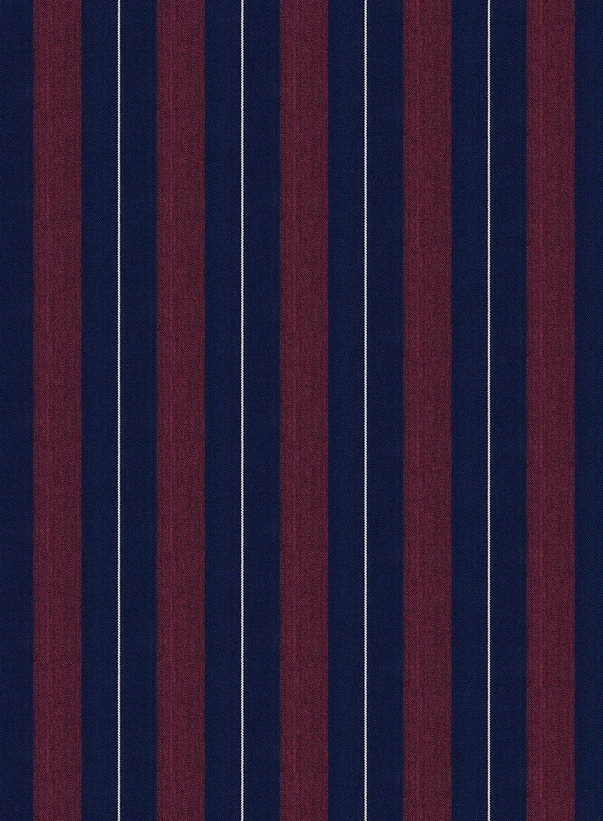 Napolean Izzaro Stripe Garnet Blue Wool Jacket