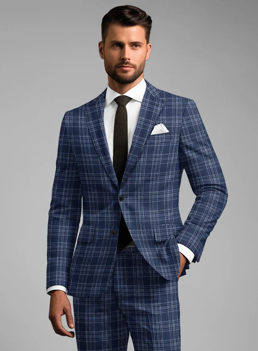 Noble Sandro Blue Wool Silk Linen Jacket