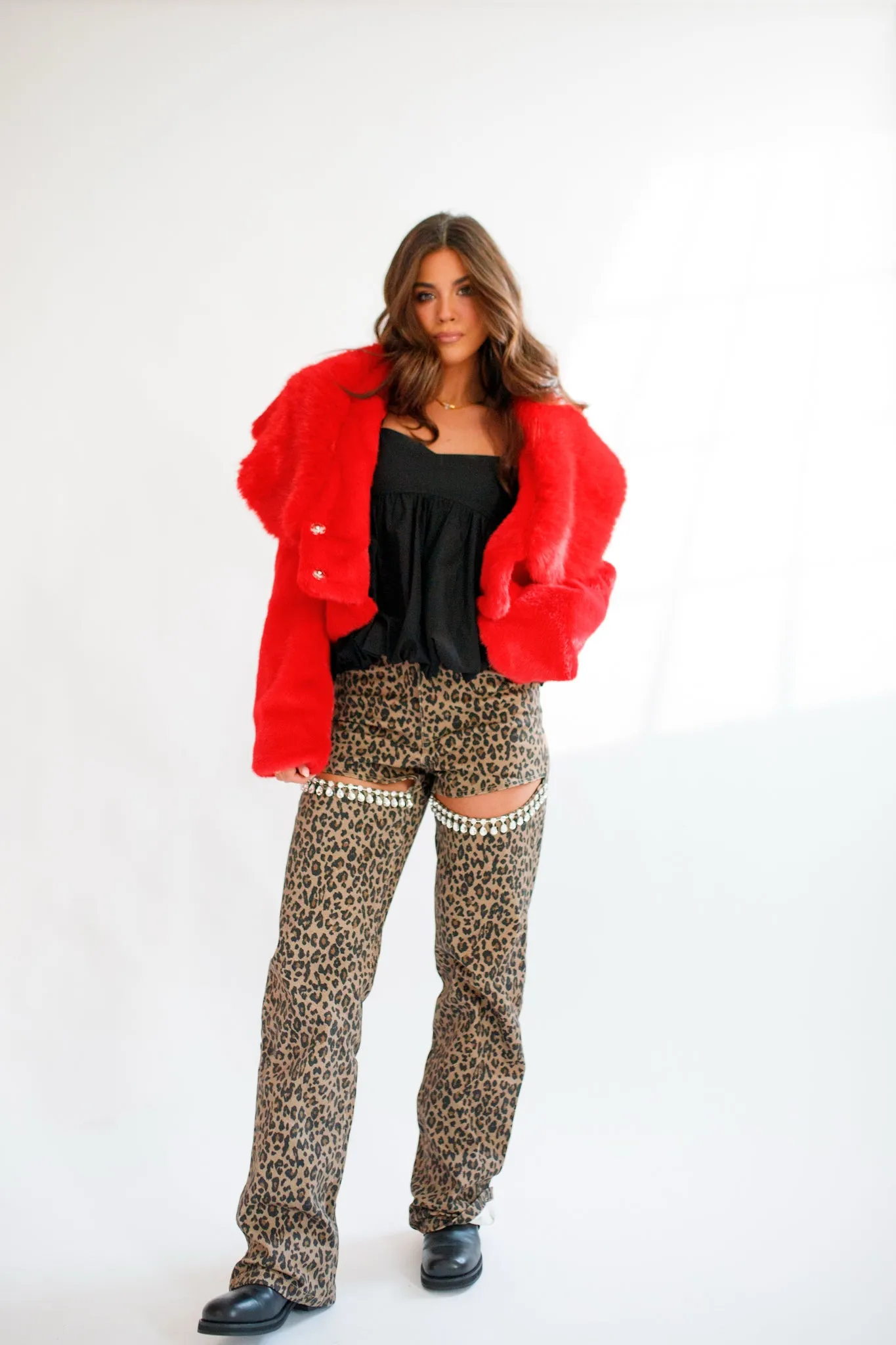 Nona Lux Fur Cropped Coat
